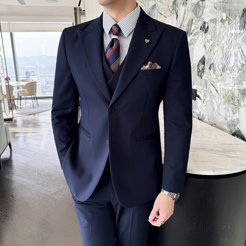 Men Formal Wear Top - Setelan Pria Tiga Potong Bisnis Ramping