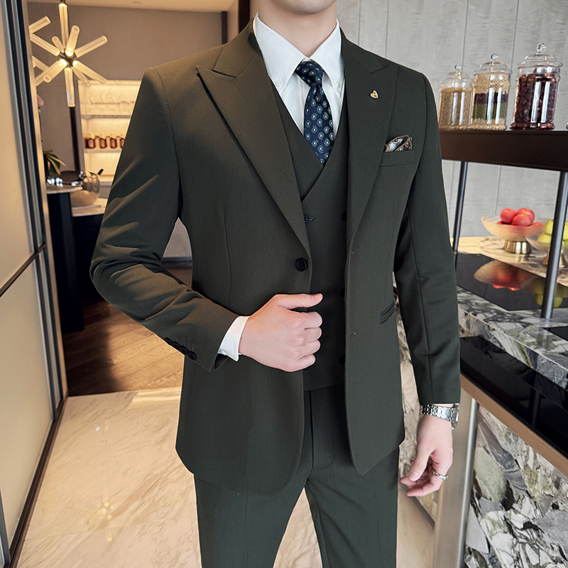 Setelan Pria Tiga Potong Bisni - Men Formal Wear Top ulasan dan harga